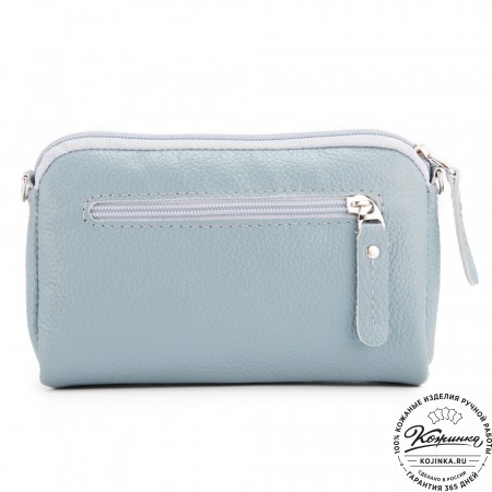 Кожаный клатч "Марта" (голубой)